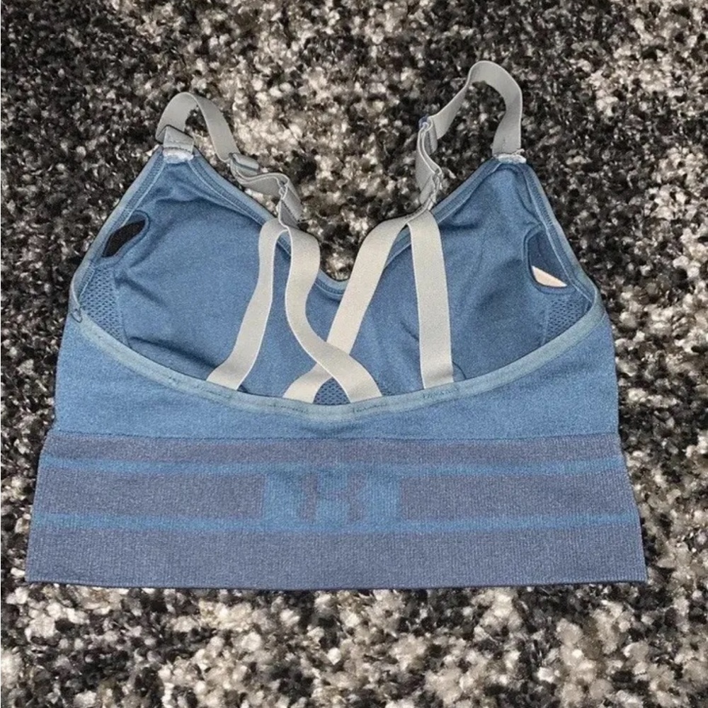 Under Armour Compression Sports Bra Blue Sz XS Women’s - Picture 2 of 3